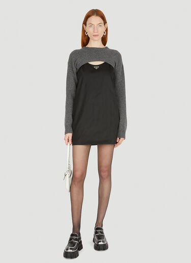 Re-Nylon Logo Plaque Dress Prada Re-Nylon Logo Plaque Dress Black pra0252001