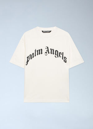 Palm Angels Curved Logo T-Shirt White pma0162002