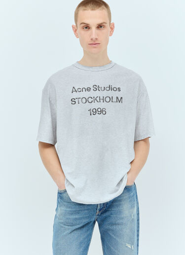 Acne Studios Logo Print T-Shirt Grey acn0355011