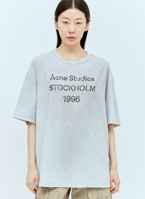 Stone Island Logo Print T-Shirt Grey sto0156026