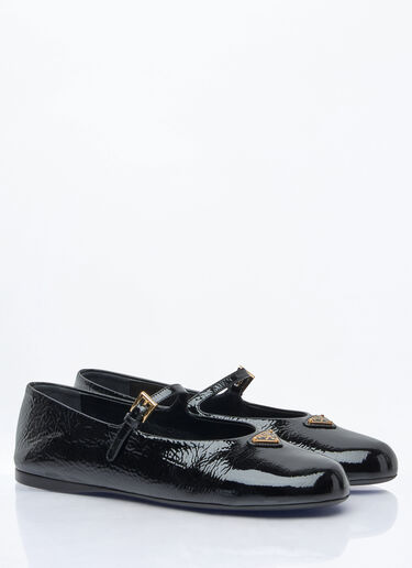 Prada 베르니체 발레리나 플랫 슈즈 블랙 pra0259001