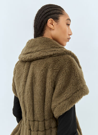 Max Mara Teddy Fabric Short Cape Green max0258019