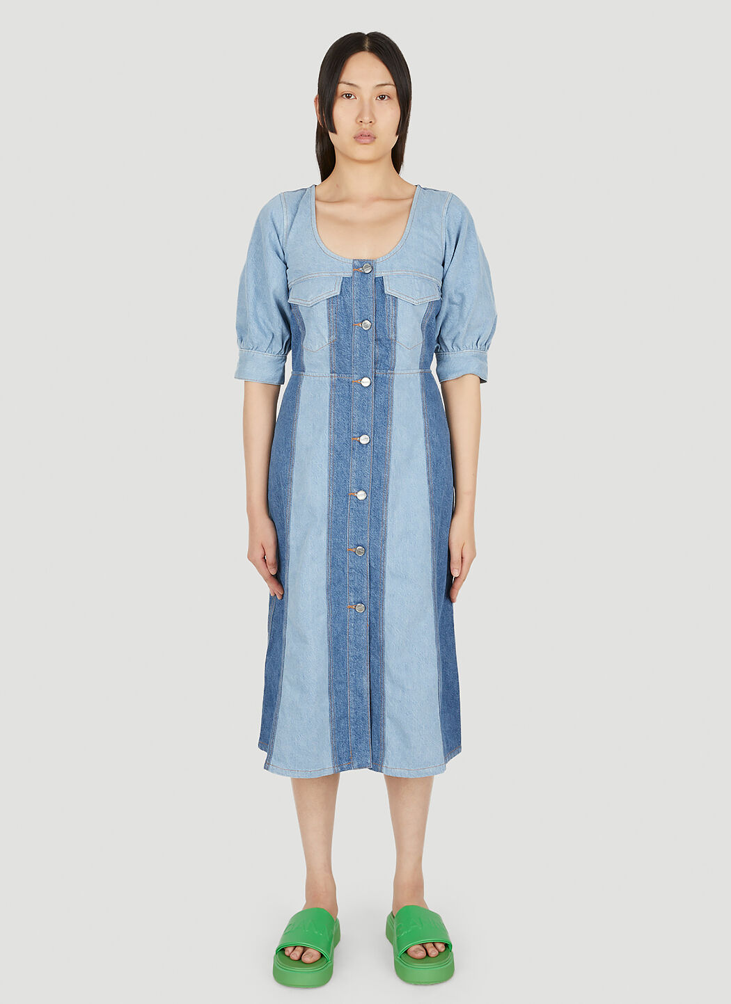 Vtg Susan Bristol Denim dress Dress Sz 12 Blue and red patchwork bottom |  eBay