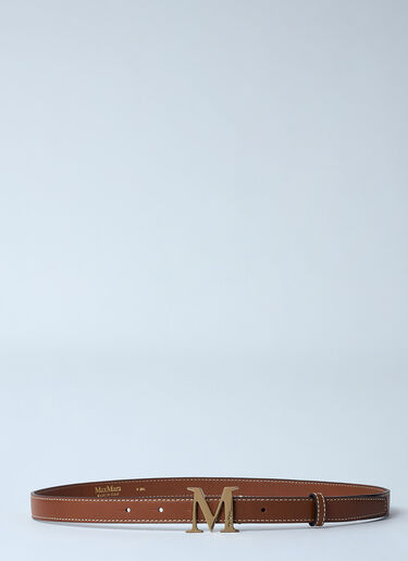 Max Mara Logo Plaque Belt Brown max0260019