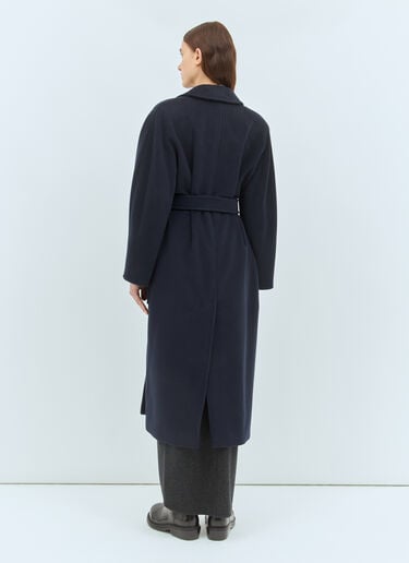 Max Mara Wool And Cashmere Robe Coat Blue max0258001