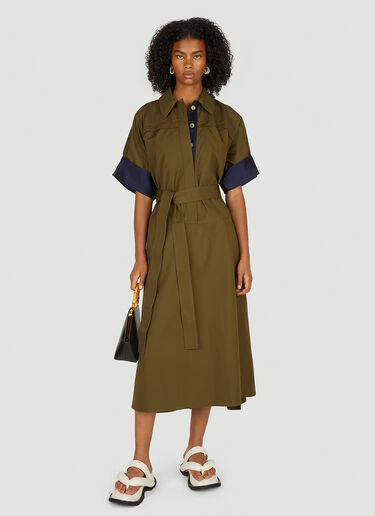 Jil Sander Belted Shirt Dress Khaki jil0249002
