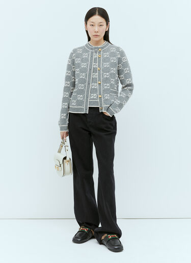 Gucci 羊毛圈呢提花开衫 灰色 guc0254007