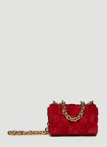 Bottega Veneta Chain Cassette Padded Intrecciato Shoulder Bag Red bov0246006