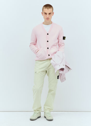 Stone Island Logo Patch Cardigan Pink sto0156090