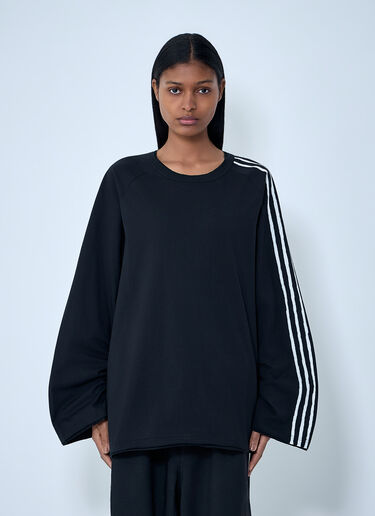 Y-3 Striped Shoulder Cotton T-Shirt Black yyy0364028