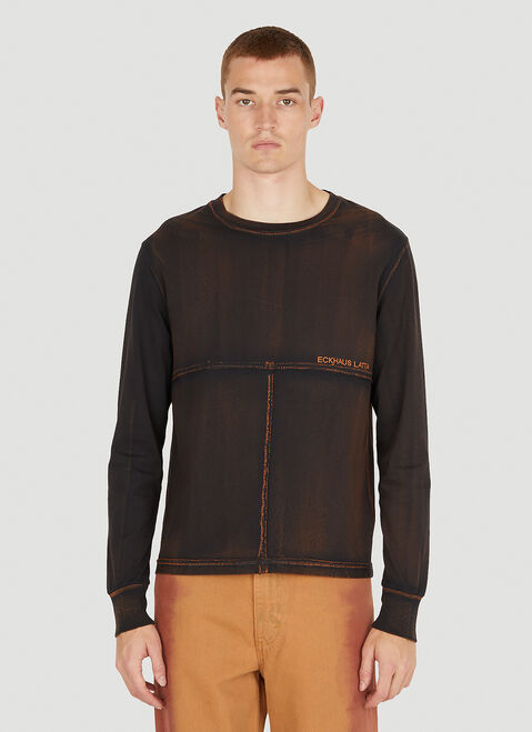 Eckhaus Latta Lapped Long Sleeve T-Shirt Black eck0353001