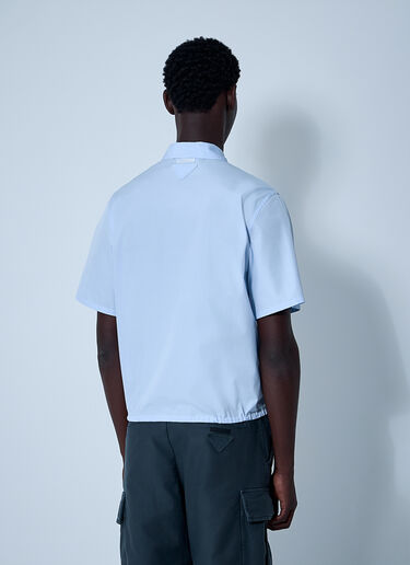 Prada Short-Sleeve Cotton Shirt Light Blue pra0161001