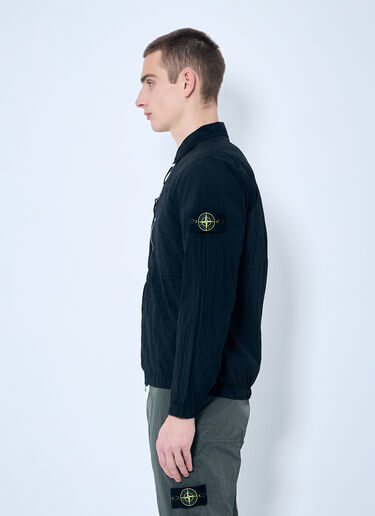 Stone Island Logo Patch Overshirt Black sto0160006