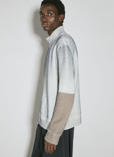 MM6 Maison Margiela Zip-up Stripe Sweatshirt Grey mmm0153003