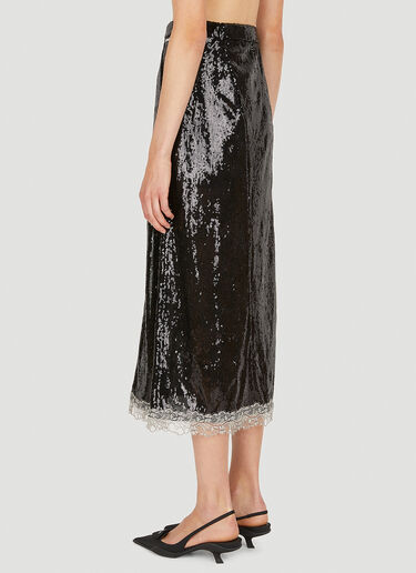 Koché Sequin Mid Length Skirt Black kce0249007