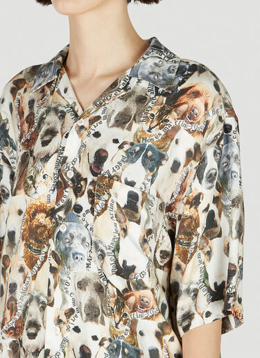 Martine Rose Dog Print Hawaiian Shirt White mtr0352003