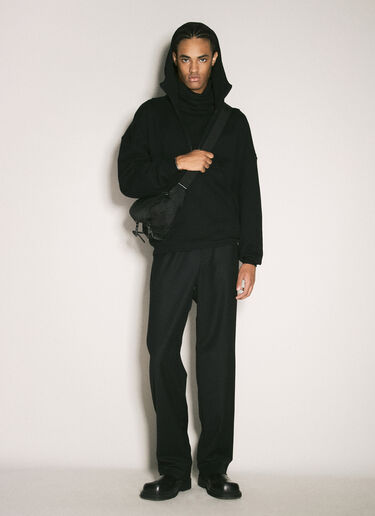 Saint Laurent Half-Zip Hooded Sweatshirt Black sla0158004