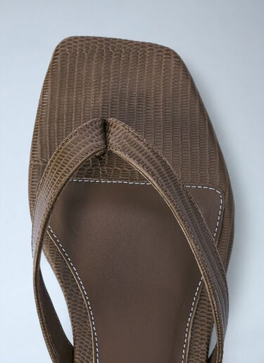 Lizard-Embossed Flip Flops TOTEME Lizard-Embossed Flip Flops Olive tot0261055