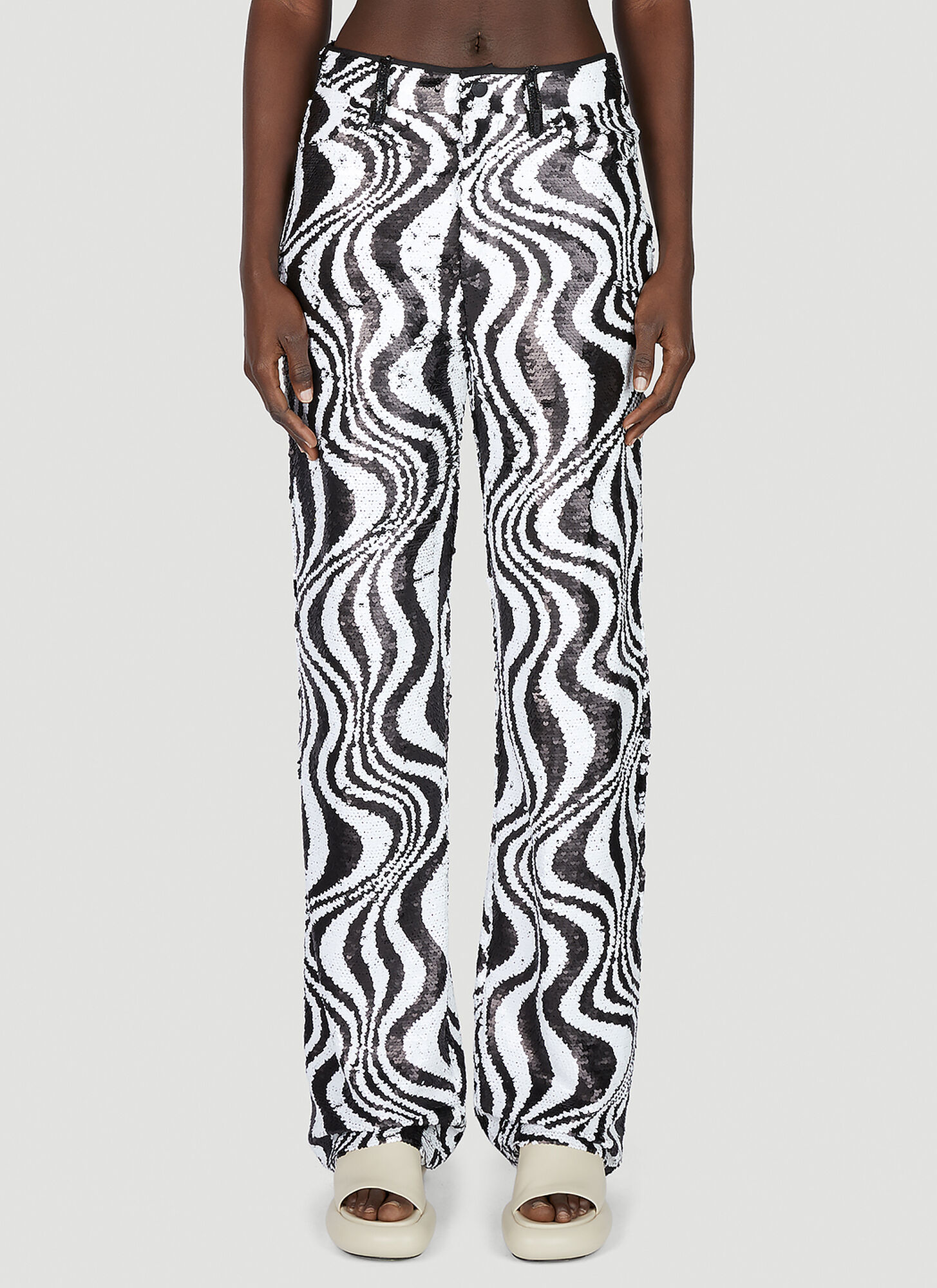 Simon Miller Sequin Tic Tic Pant In Black/white In White