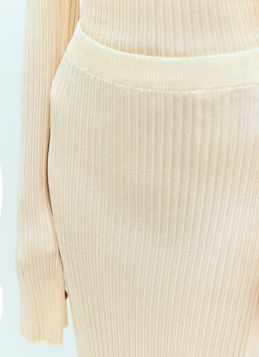 Jil Sander Rib Knit Midi Skirt Beige jil0255017