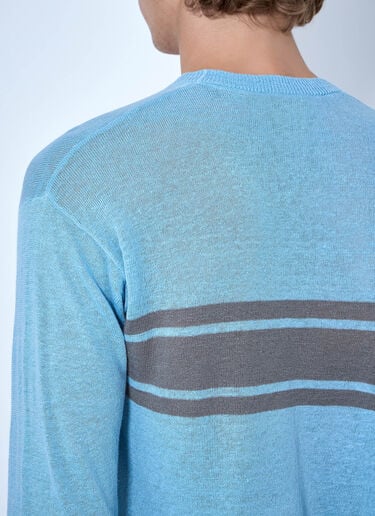 LN-CC® - Stüssy: Striped Crewneck Sweater - Blue Stüssy Striped Crewneck Sweater Blue sts0166075