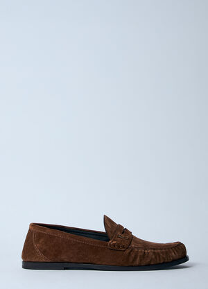 Saint Laurent Laurent Suede Loafers Brown sla0159014