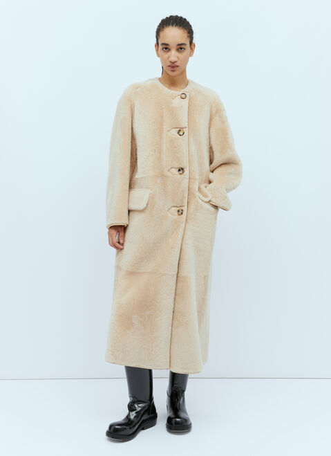Max Mara リバーシブルシープスキンコート ピンク max0253013