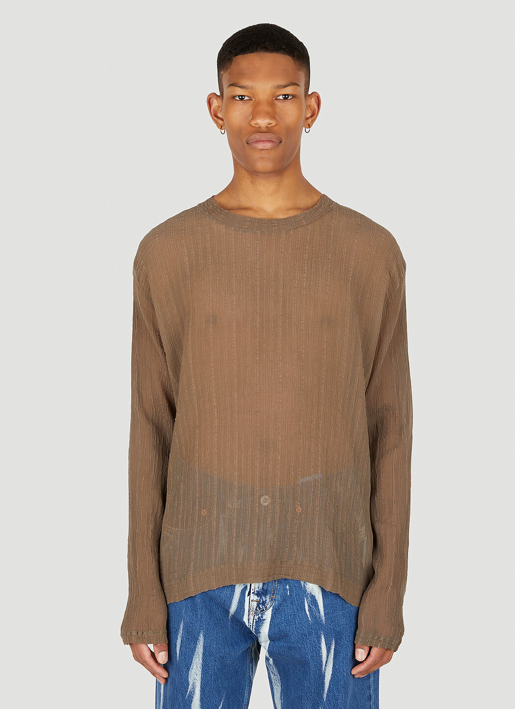 Ruffle neck 2025 long sleeve top