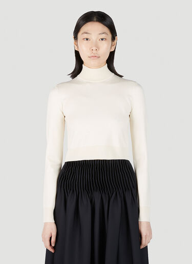 Max Mara Balbo High Neck Knit Top White max0251013