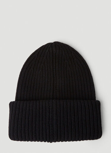 8 Moncler Palm Angels 로고 패치 비니 햇 블랙 mpa0351008