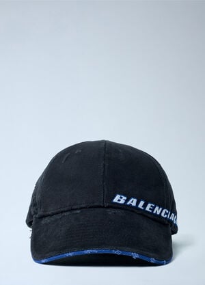 Balenciaga Logo Motif Baseball Cap Black bal0162009