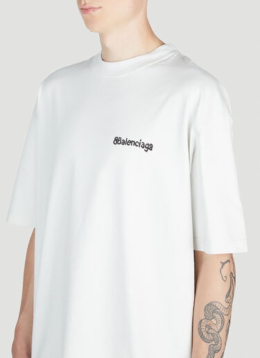 Balenciaga 徽标印花宽大 T 恤 白色 bal0153013