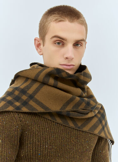 Burberry Check Cashmere Scarf Green bur0158019