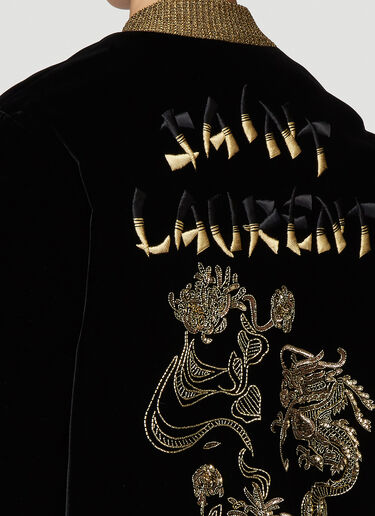 Saint Laurent Embroidered Teddy Jacket Black sla0238001