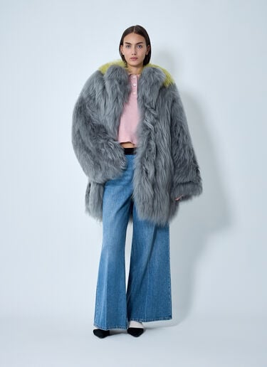 Marni Shearling Short Jacket Grey mni0262004