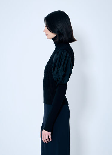 Max Mara Balloon Sleeve Knit Top Black max0259015