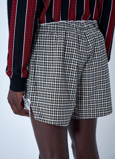 Martine Rose Lace Trim Checkered Shorts Brown mtr0164010