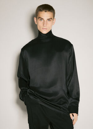 Dolce & Gabbana Loose Silk Turtleneck Top Black dol0160003