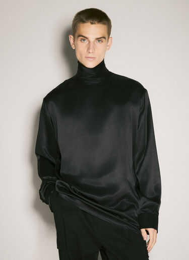 Dolce & Gabbana Loose Silk Turtleneck Top Black dol0158003