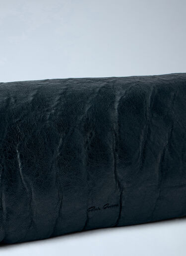 LN-CC® - Rick Owens: Ruched Leather Clutch - Black Rick Owens Ruched Leather Clutch Black ric0166014