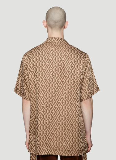 Gucci Rhombus Logo-Jacquard Shirt Brown guc0138020