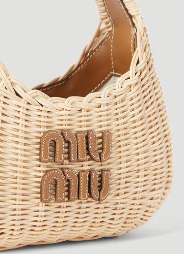 Miu Miu Wander Wicker Handbag Cream miu0252037