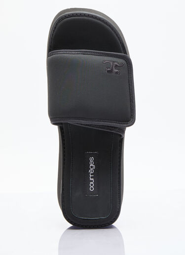 Courrèges Scuba Wave Platform Slides Black cou0255023