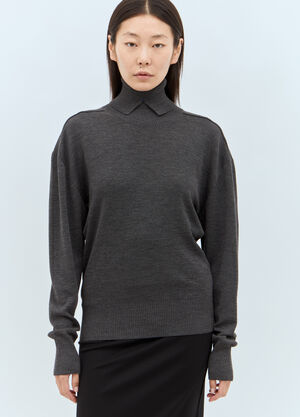 Acne Studios Wool High Neck Sweater Green acn0258003