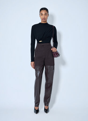 LN-CC® - Bottega Veneta: Contrast Panel Tailored Trousers - Brown Bottega Veneta Contrast Panel Tailored Trousers Brown bov0264042
