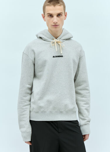 Jil Sander+ Logo Print Hooded Sweatshirt Grey jsp0156008