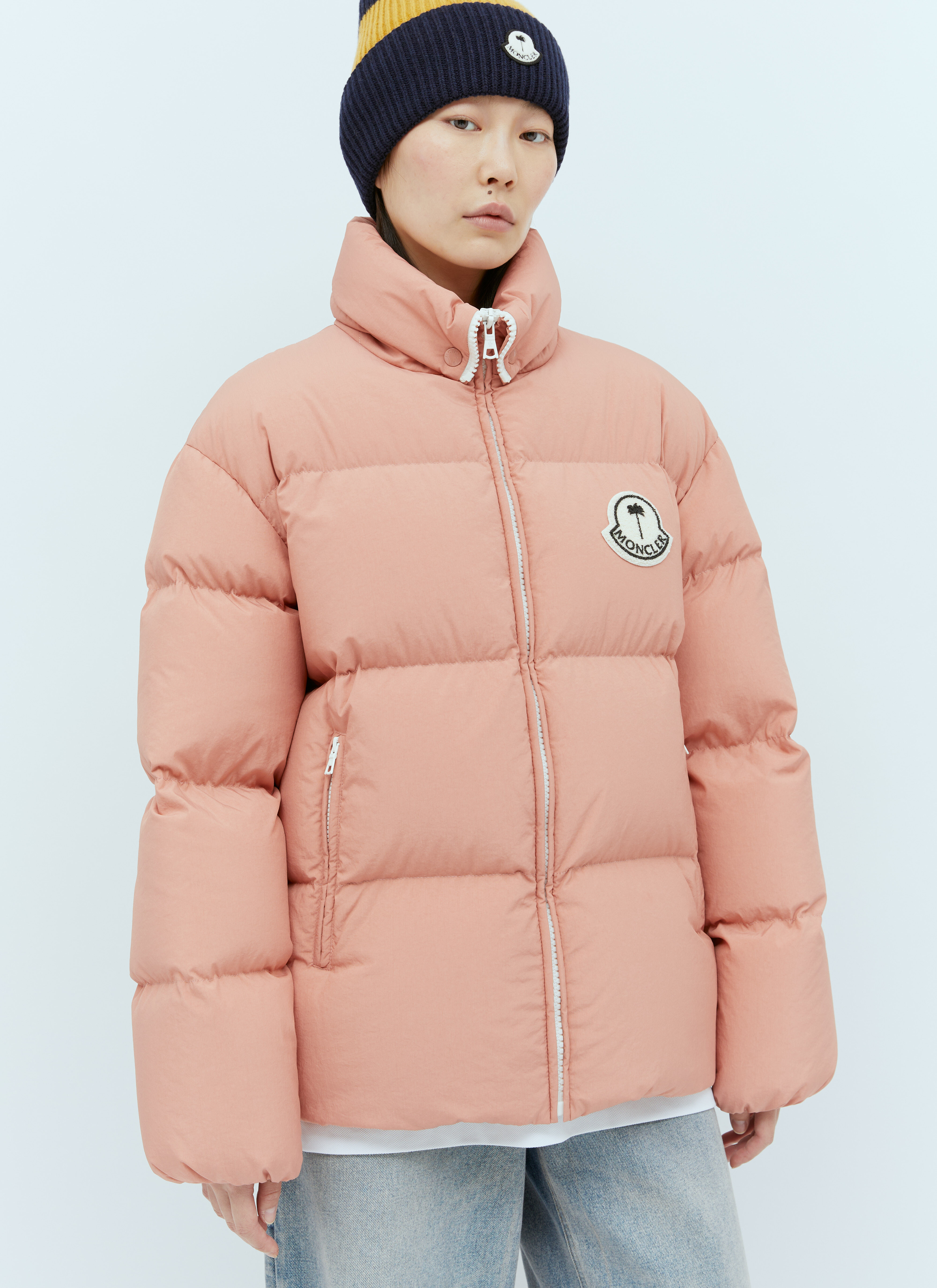 Moncler x Palm Angels Rodmar Short Down Jacket in Pink LN CC