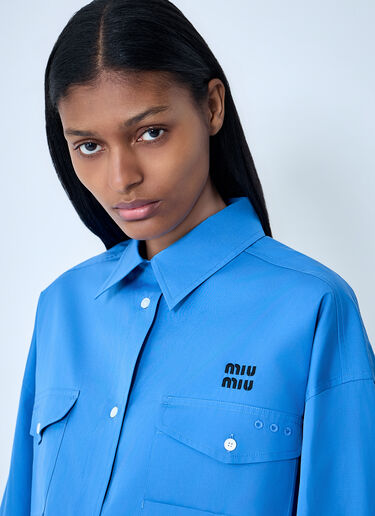 Cropped Utility Shirt Miu Miu Cropped Utility Shirt Purple miu0264002