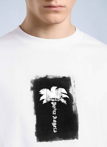 Palm Angels Brushed Palm Tree Regular Tee White pma0166110