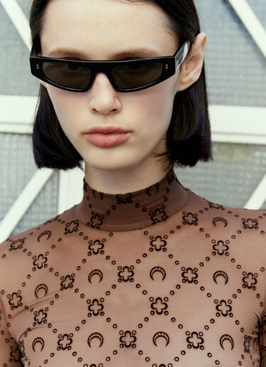 Marine Serre Regenerated Monogram Mesh Top Brown mrs0254010